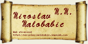 Miroslav Malobabić vizit kartica